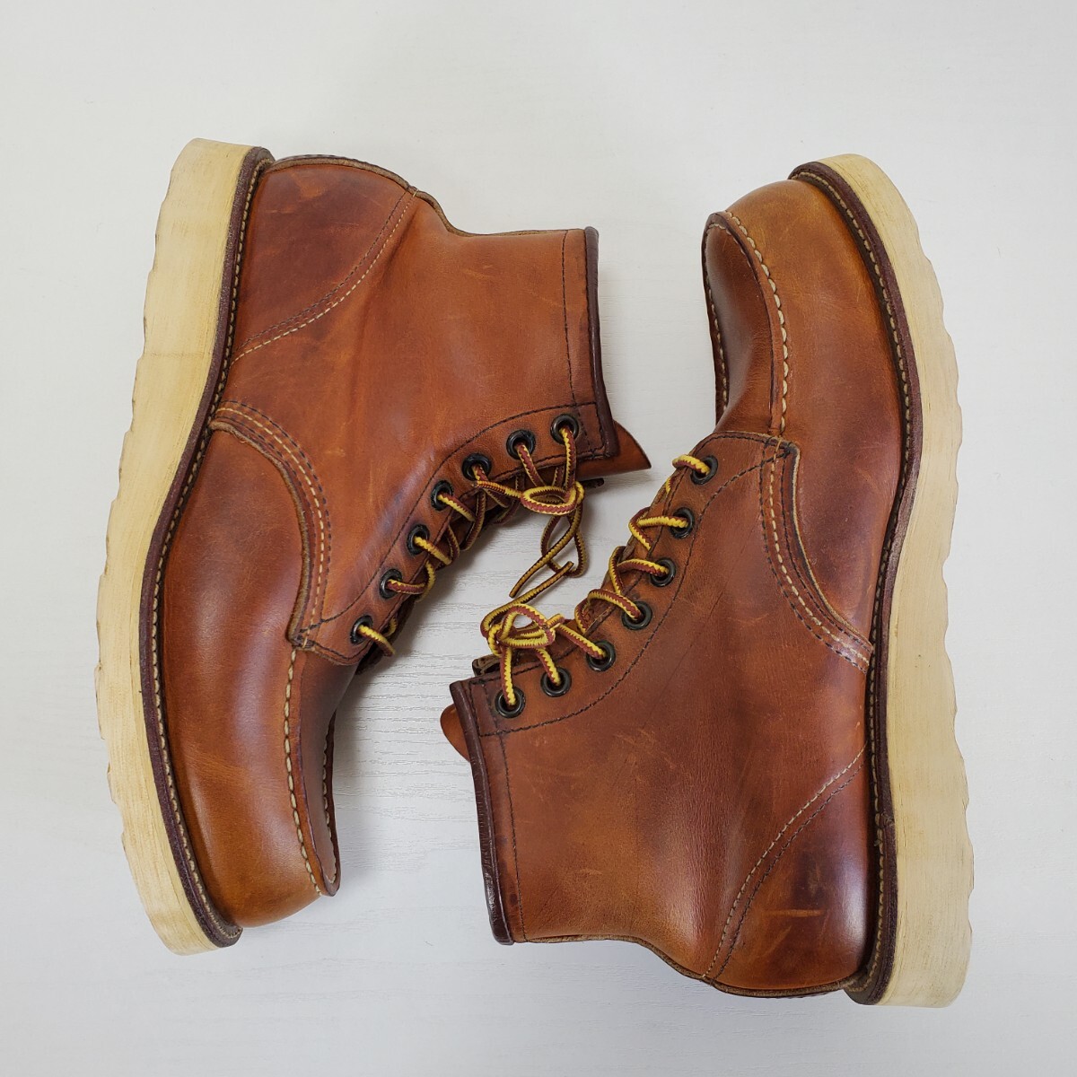美品 刺繍縦羽タグ/99年製 REDWING レッドウィング 875 レザー