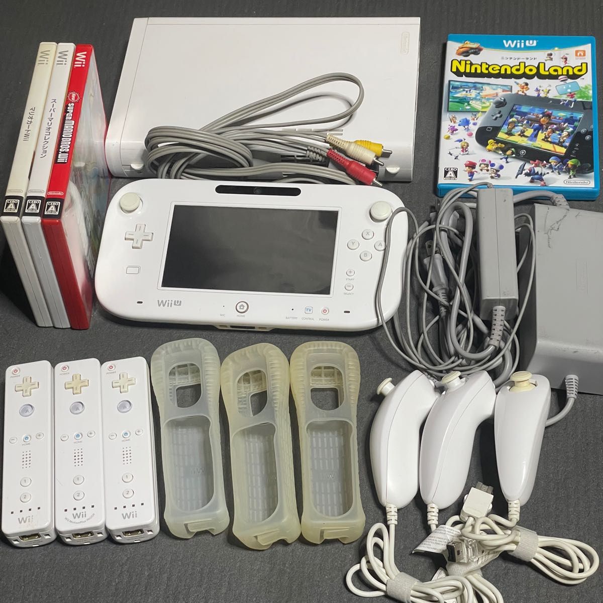 ジャンク扱い】WiiU 本体・ゲームパッドセット 32GB Wiiリモコン3つ