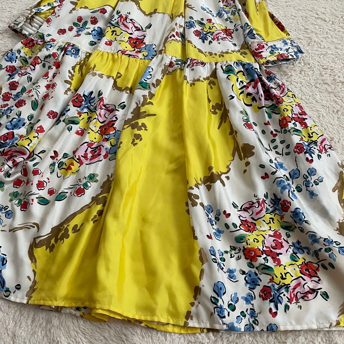 美品 トリーバーチ TORY BURCH フラワープリントワンピース シルク 花