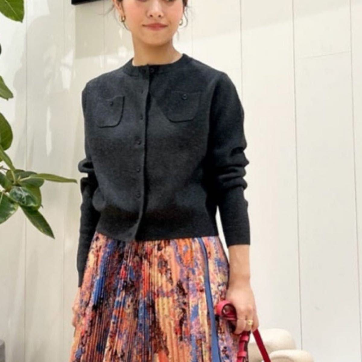 新品未使用 CABaN コットンカシミヤ クルー ネックカーディガン