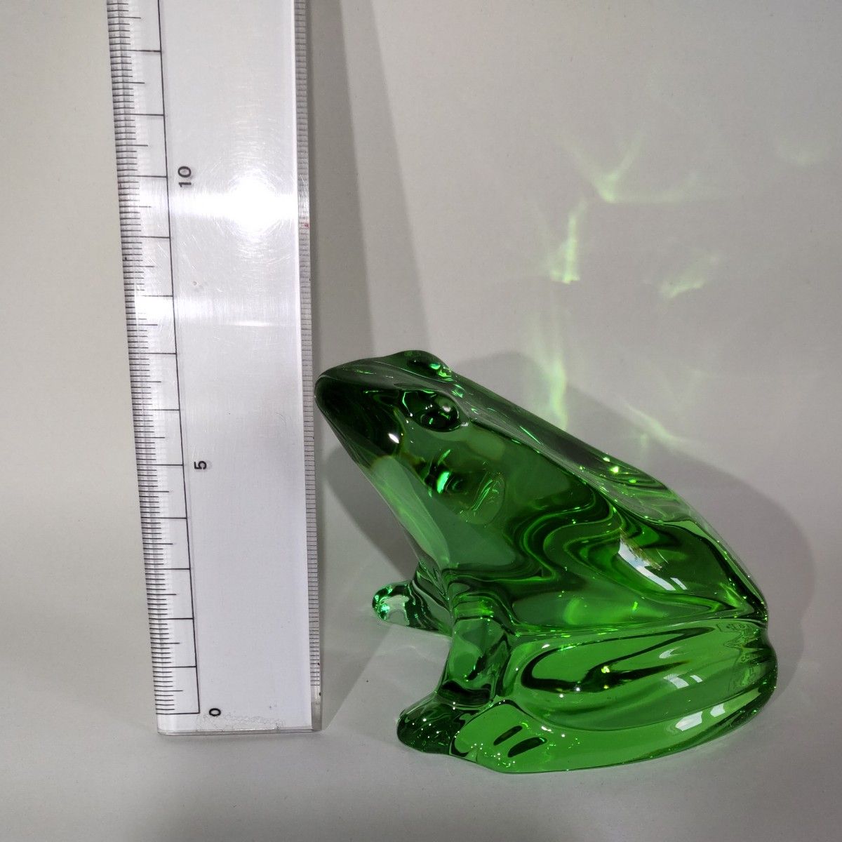 バカラ Baccarat カエル 大 緑 クリスタル ガラス 置物 フランス