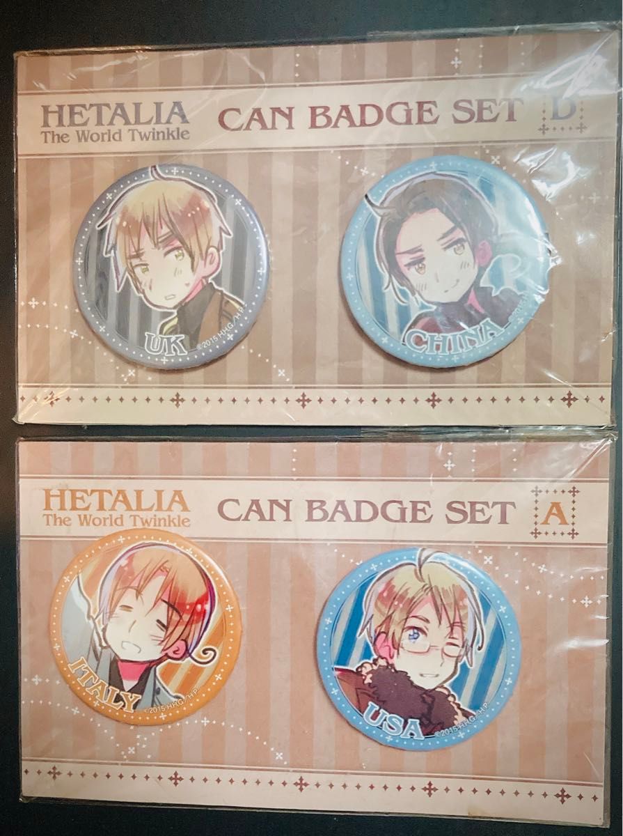 ヘタリア AnimeJapan2015 イギリス 中国 アメリカ イタリア 缶バッジ