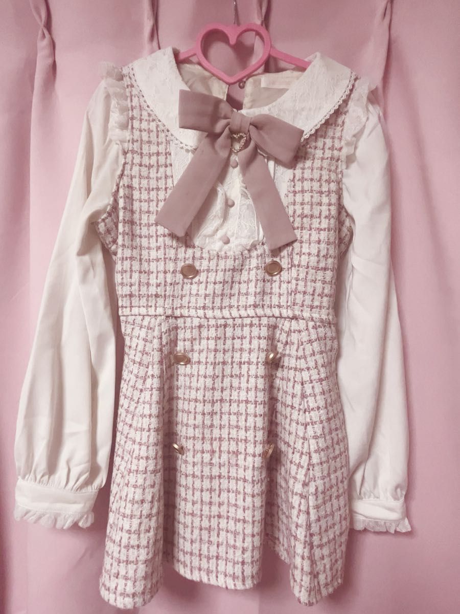 LIZLISA ツイードセットアップ ピンク｜Yahoo!フリマ（旧PayPayフリマ）