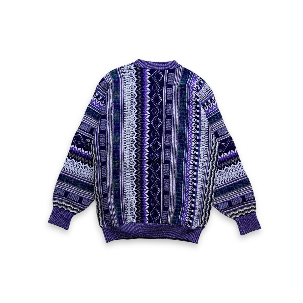 80s 90s KENZO ケンゾー ヴィンテージ3Dウールニットセーター 幾何学柄