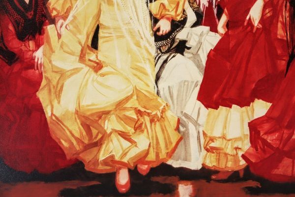 斎藤三郎 「踊り小屋」 日本画家 希少 リトグラフ 大型 大きい