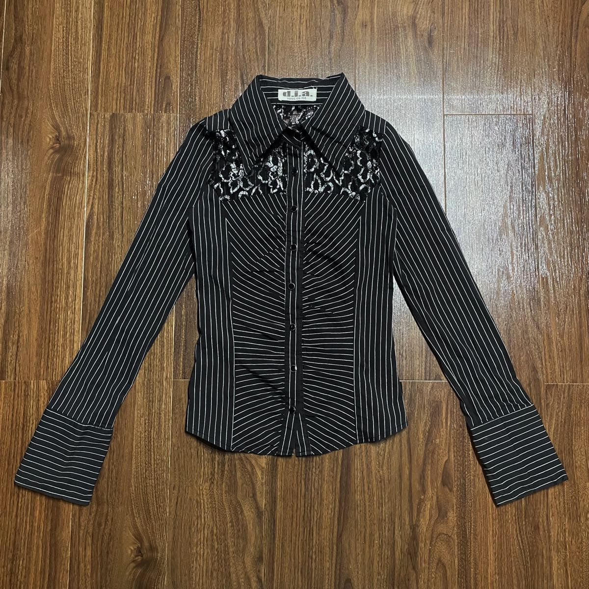 希少 レア d i a 薔薇レースブラウス ダイヤ y2k 平成ギャル 黒