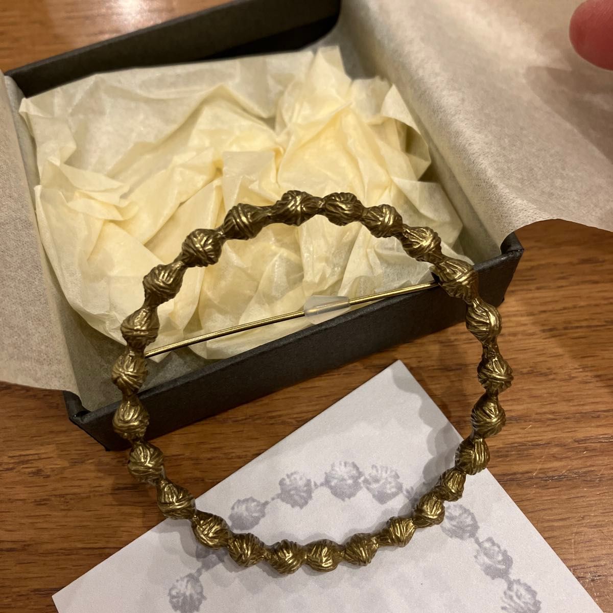 ミナペルホネン 正規品 ブローチ タンバリン アンティークゴールド