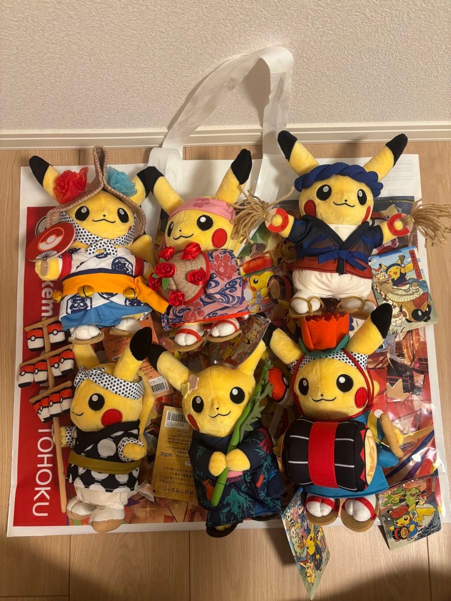 お顔厳選 ポケモンセンタートウホク お祭り ピカチュウ ぬいぐるみ 6種