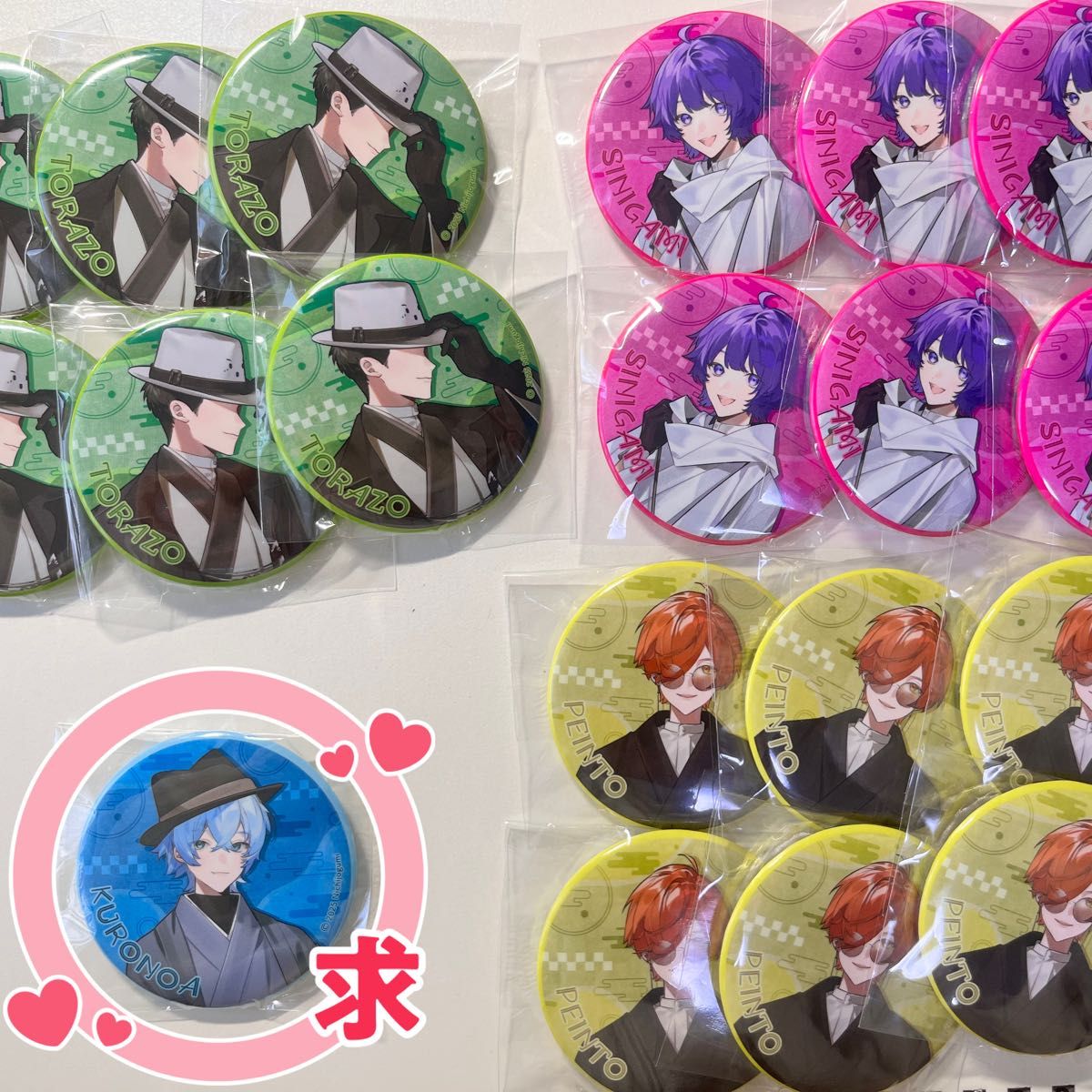 日常組 京都タワー 缶バッジ ぺいんと クロノア しにがみ トラゾー