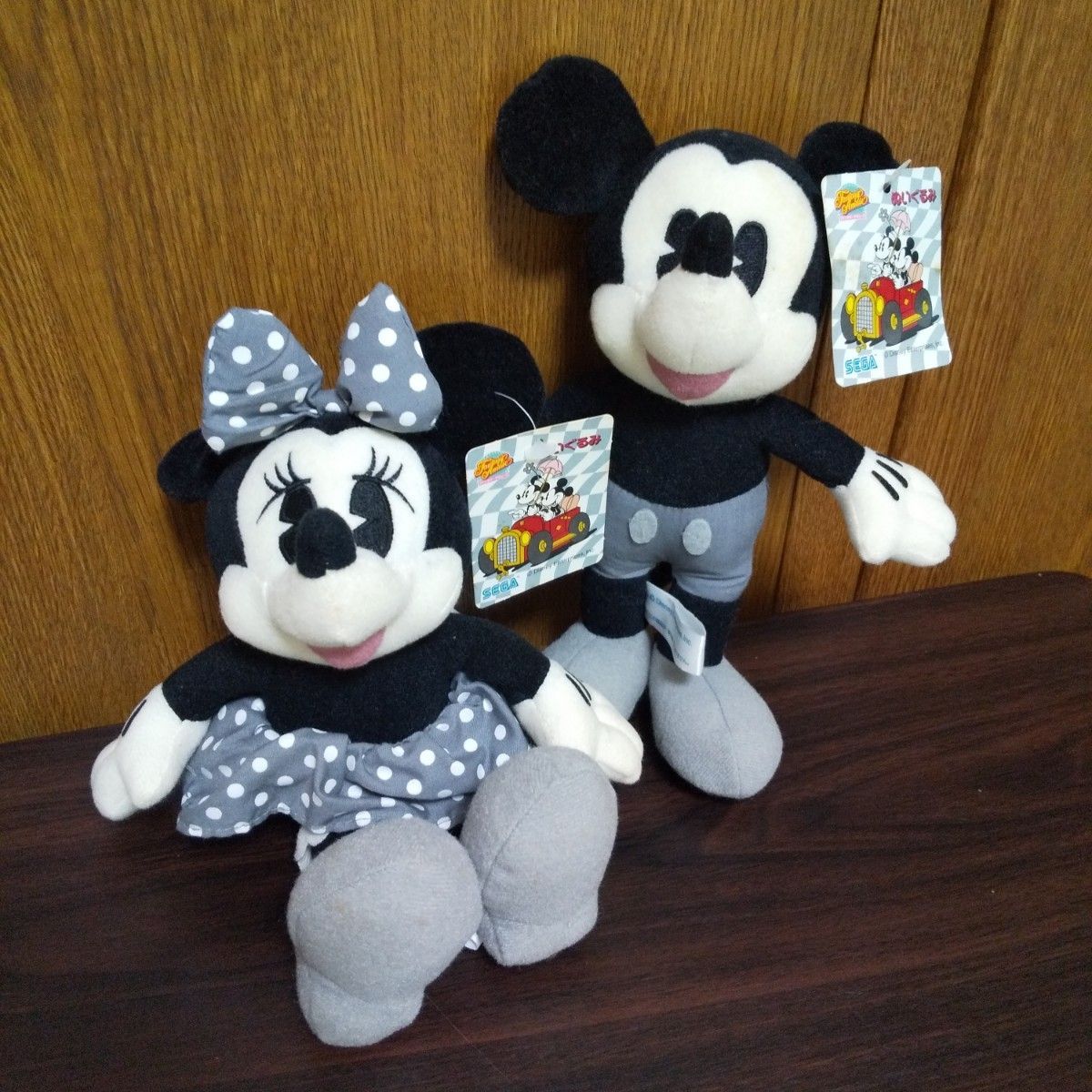 SEGA ミッキーマウスとミニーマウス モノクロ ぬいぐるみ｜Yahoo