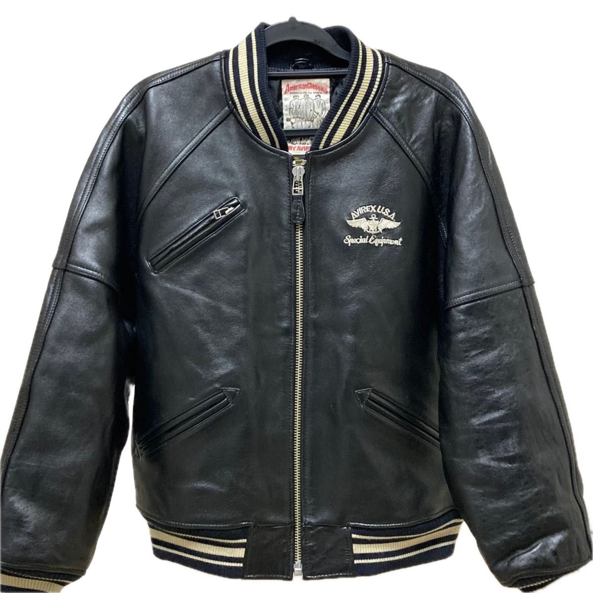 AVIREX / アビレックス レザージャケット スタジャン アーチロゴ M