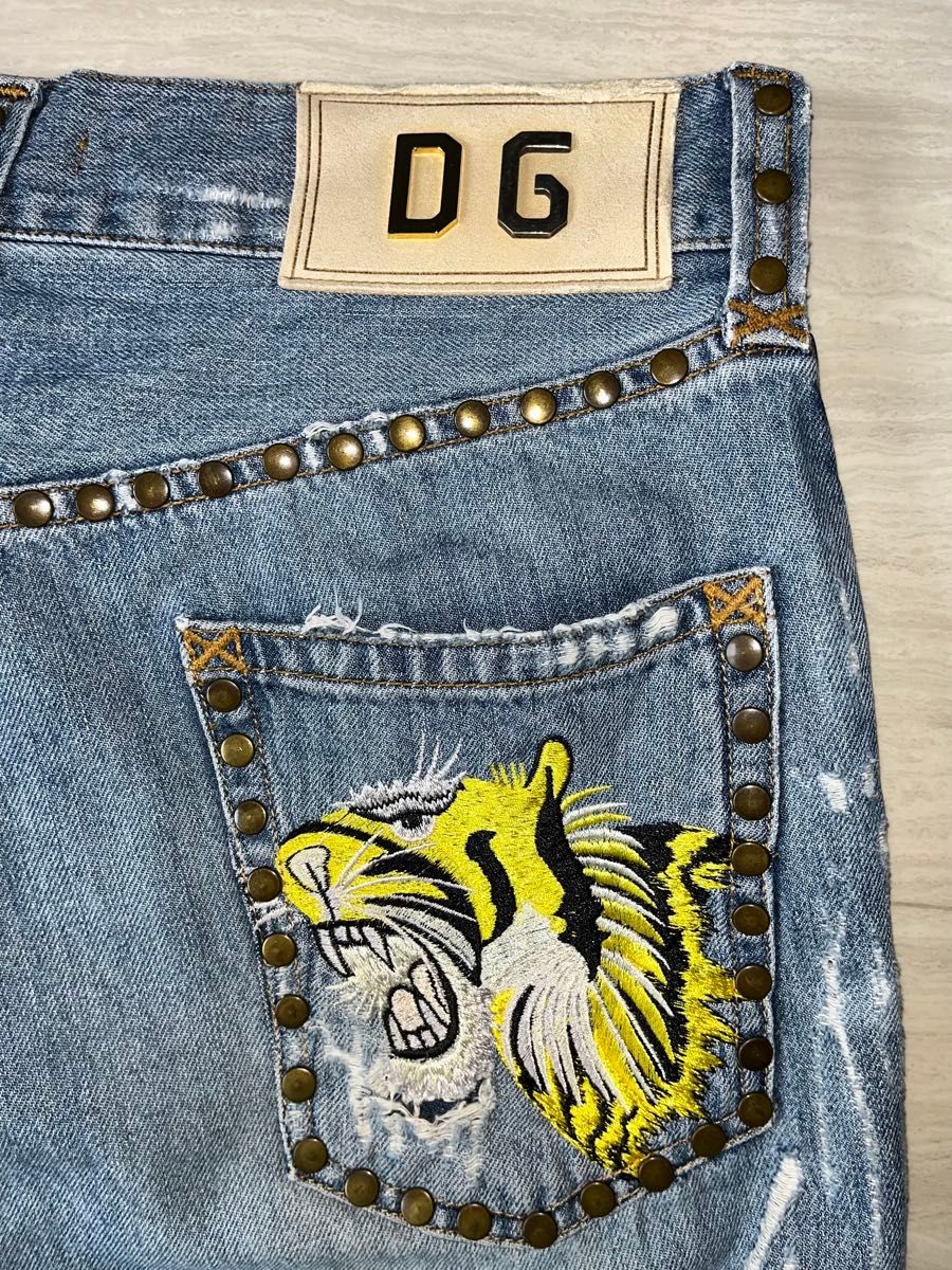 希少ドルガバ 虎刺繍 スタッズ加工クラッシュ デニム｜Yahoo!フリマ