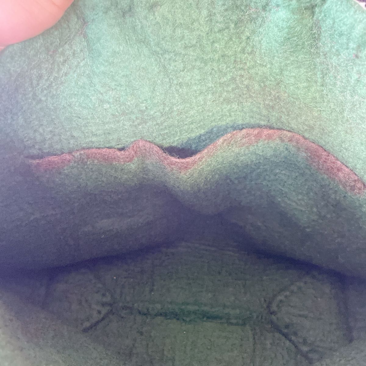 小門富美子作 fumiko kokado 羊毛フェルト 水玉模様 トートバッグ