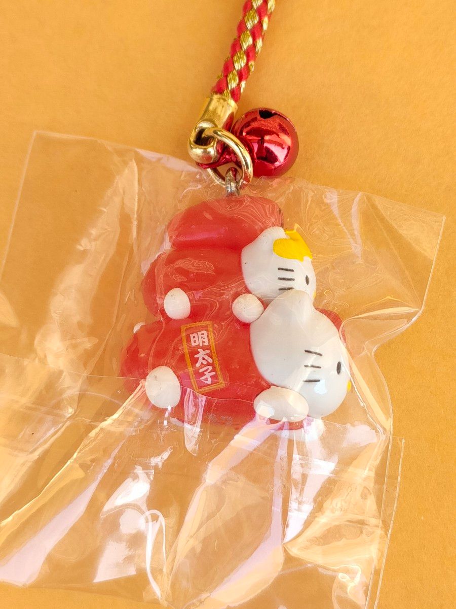 美品 レア 未使用品 ハローキティ 福岡限定 博多明太子 ストラップ