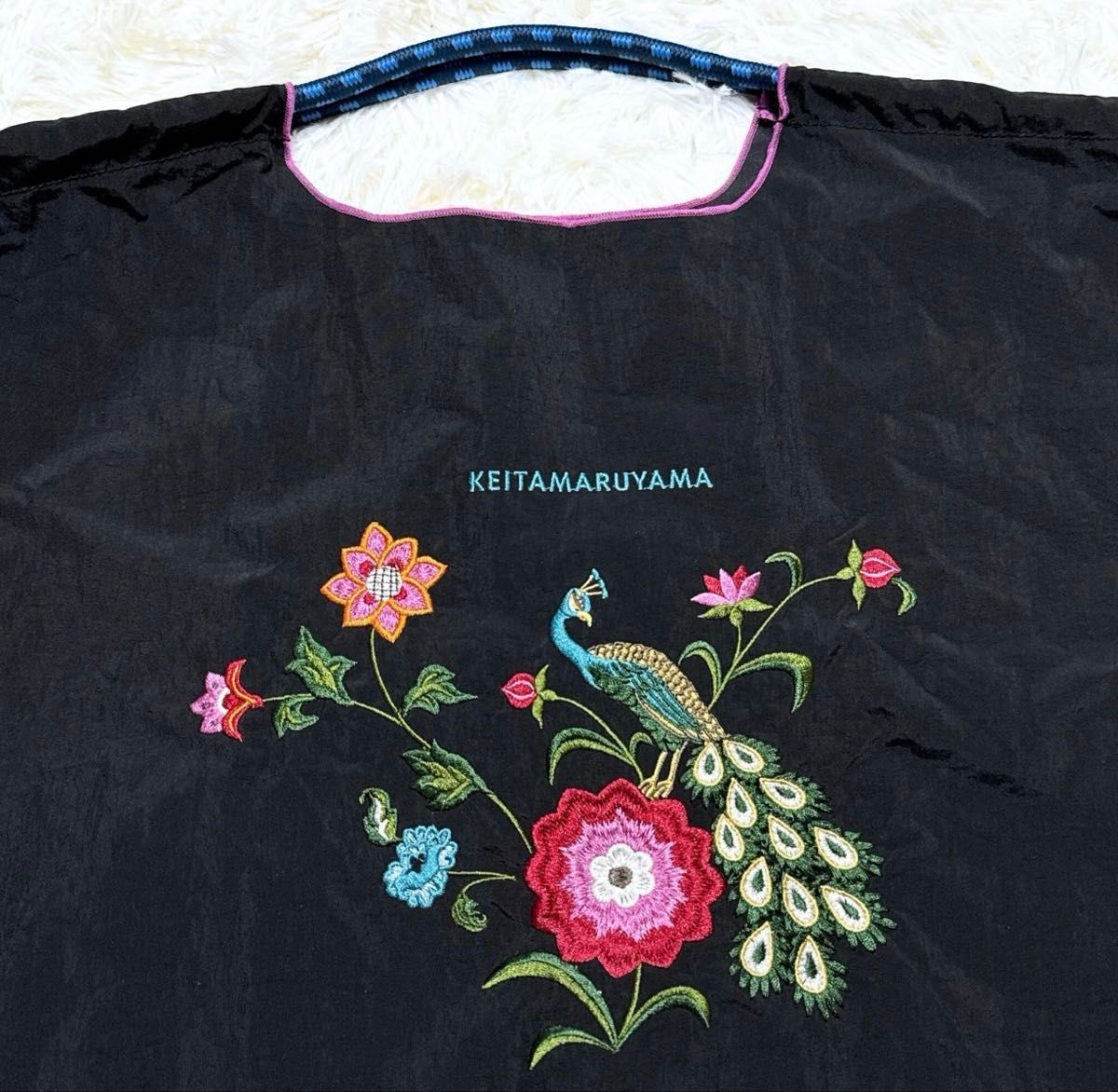 美品KEITAMARUYAMABall&Chain花孔雀刺繍エコバッグケイタマルヤマ