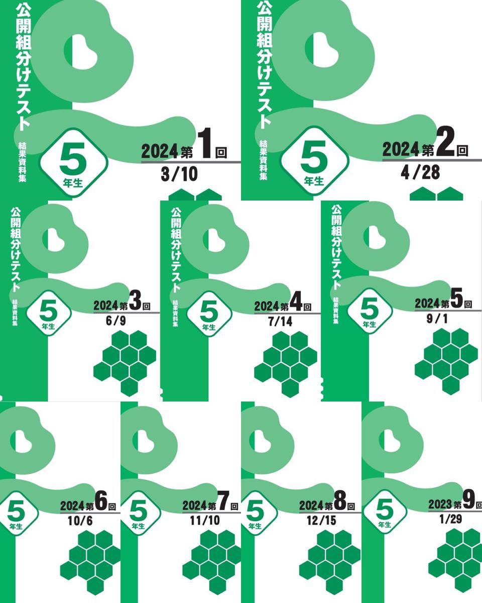 最新 2024年度 5年生 年間分 四谷大塚 組分けテスト 過去問フルセット