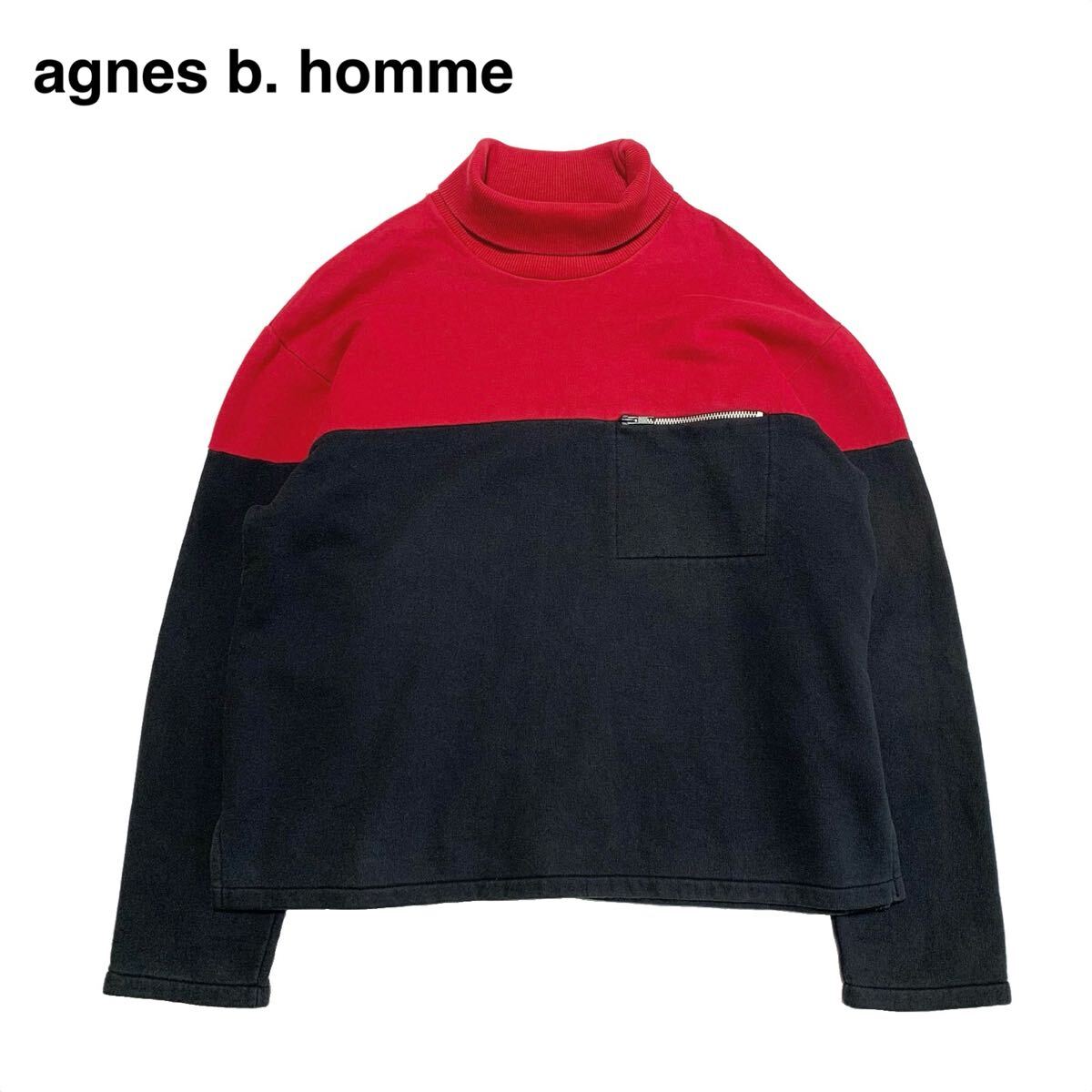 良品 agnes b homme アニエスベーオム 90s バイカラー タートルネック