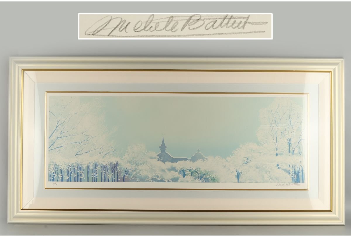 真作】//下村為山/山水鳥居図/布袋屋掛軸HH-811