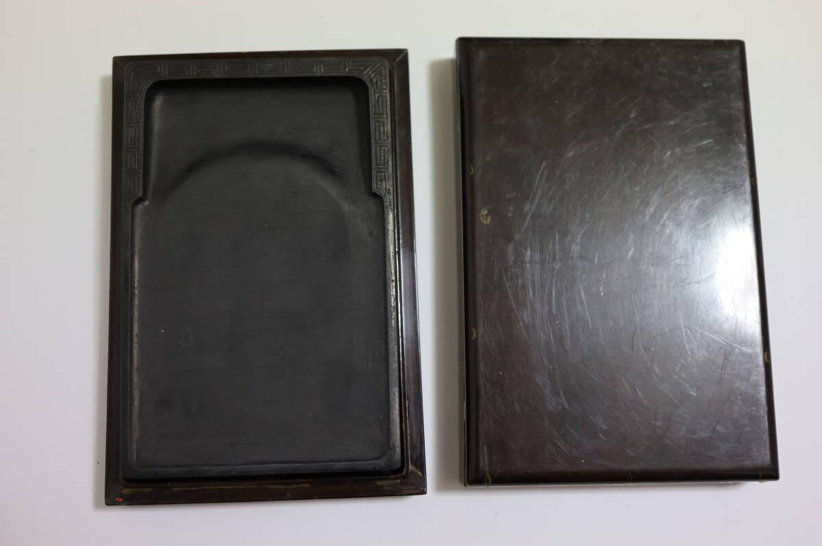 中国文房具】『端渓硯／裏面 端渓硯産出坑地図』箱 衣装箱 外装箱