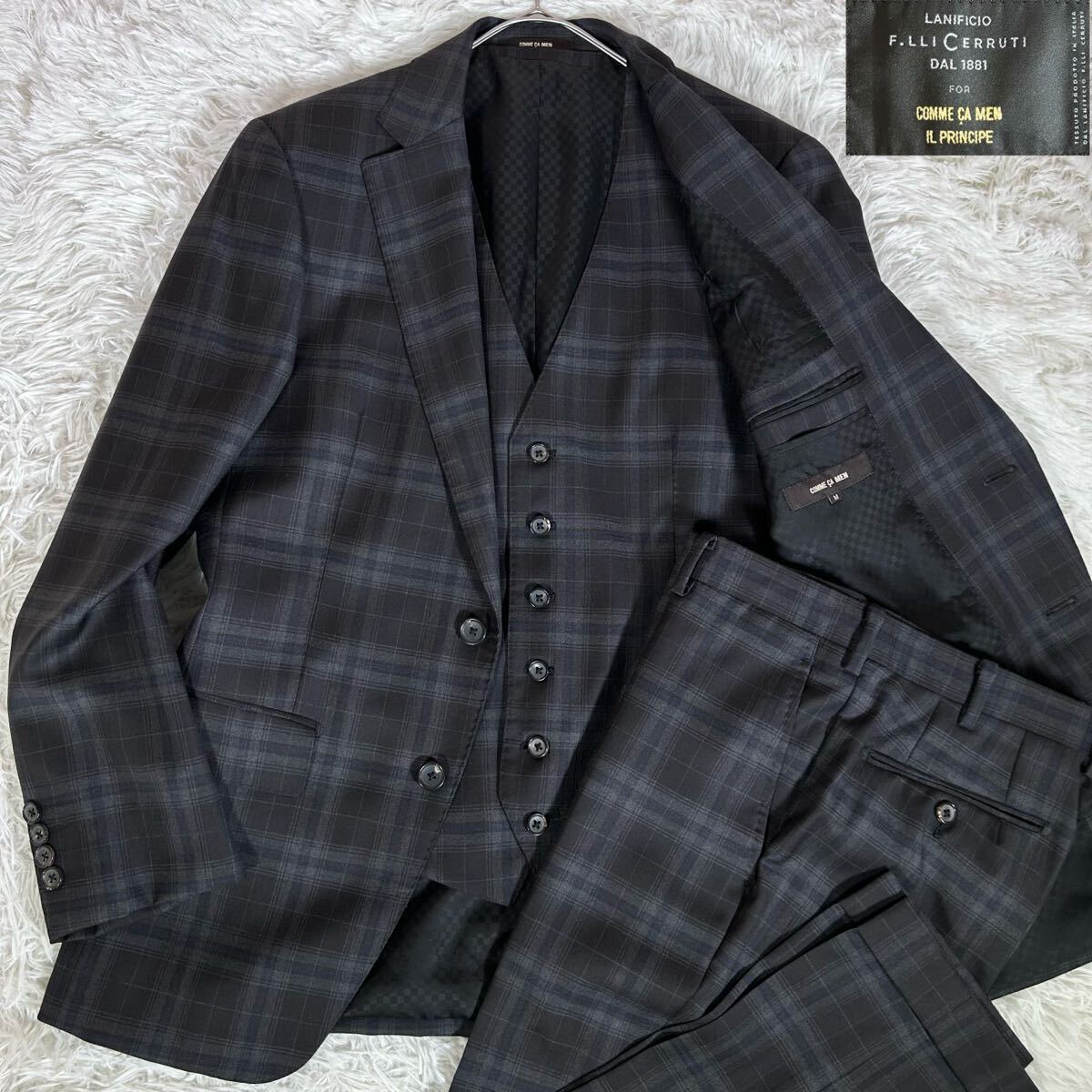 Yahoo!オークション - 【美品】COMME CA MEN×CERRUTI コムサメン チェ