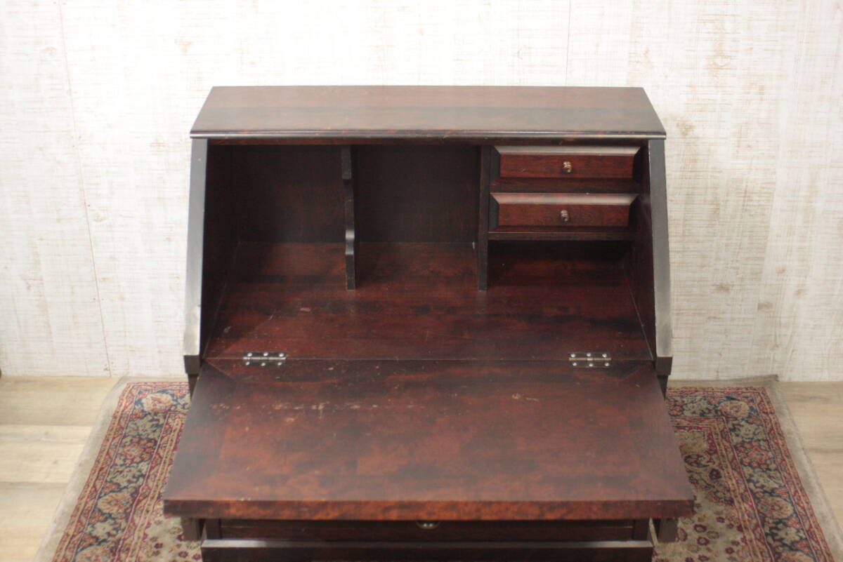 北海道民芸 ライディングビュロー デスク 樺材 コンセント付き 飛騨