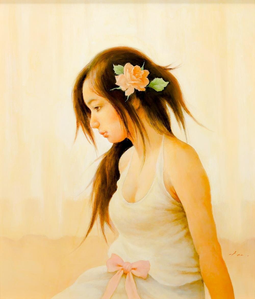 Yahoo!オークション - 【真作】【WISH】杉山慎一郎「花」板に油彩 10号