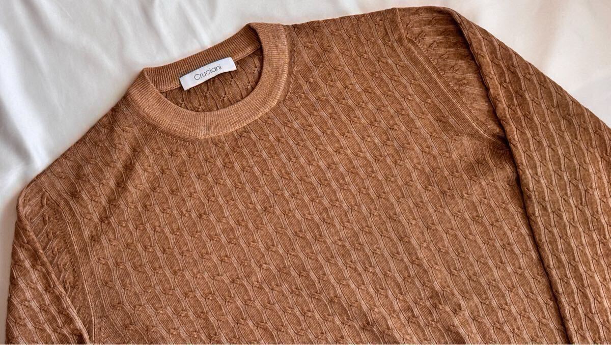 Cruciani クルチアーニ ニット クルーネック ウール 100% ブラウン系