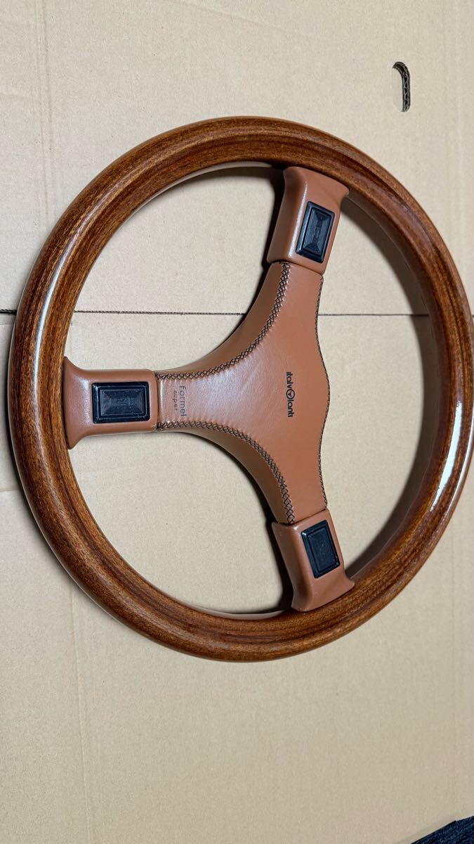 イタルボランテ ウッドステアリング 36・5cm 中古品 イタルボランテ