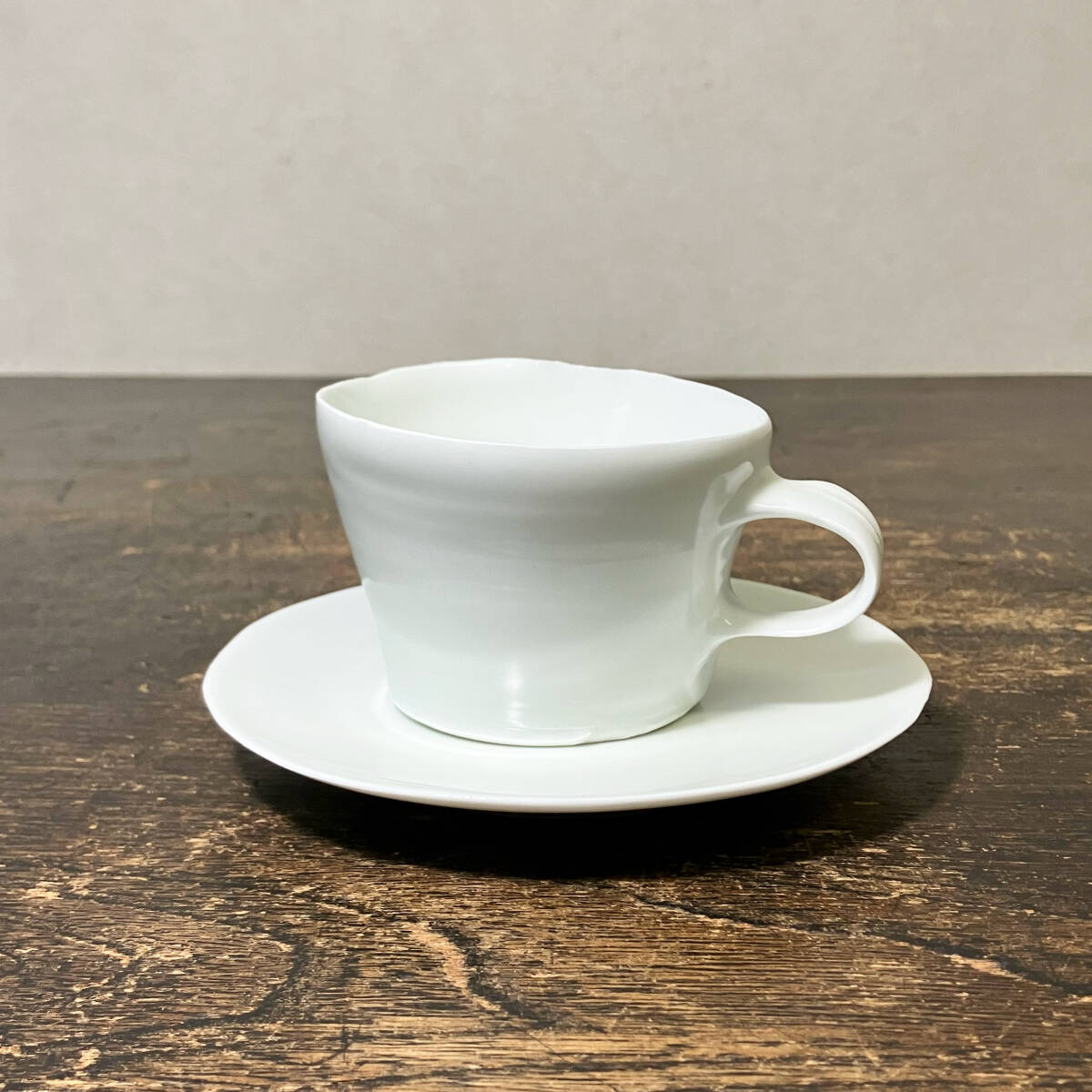 希少 黒田泰蔵 白磁 デミタスカップ＆ソーサー 希少 黒田泰蔵 白磁