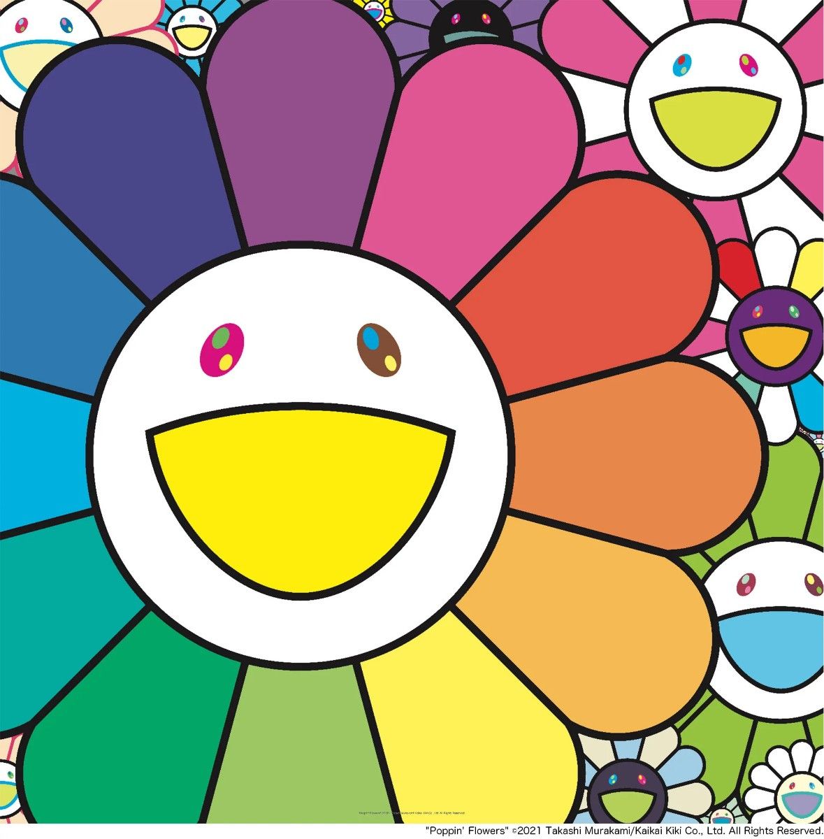 村上隆 ポップンフラワーズ 直筆サイン入りエディションプリント