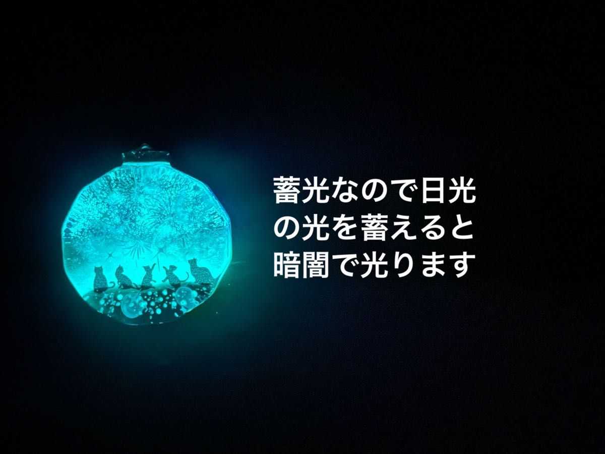 レジン/花火と子猫達 蓄光 オルゴナイトネックレス｜Yahoo!フリマ（旧