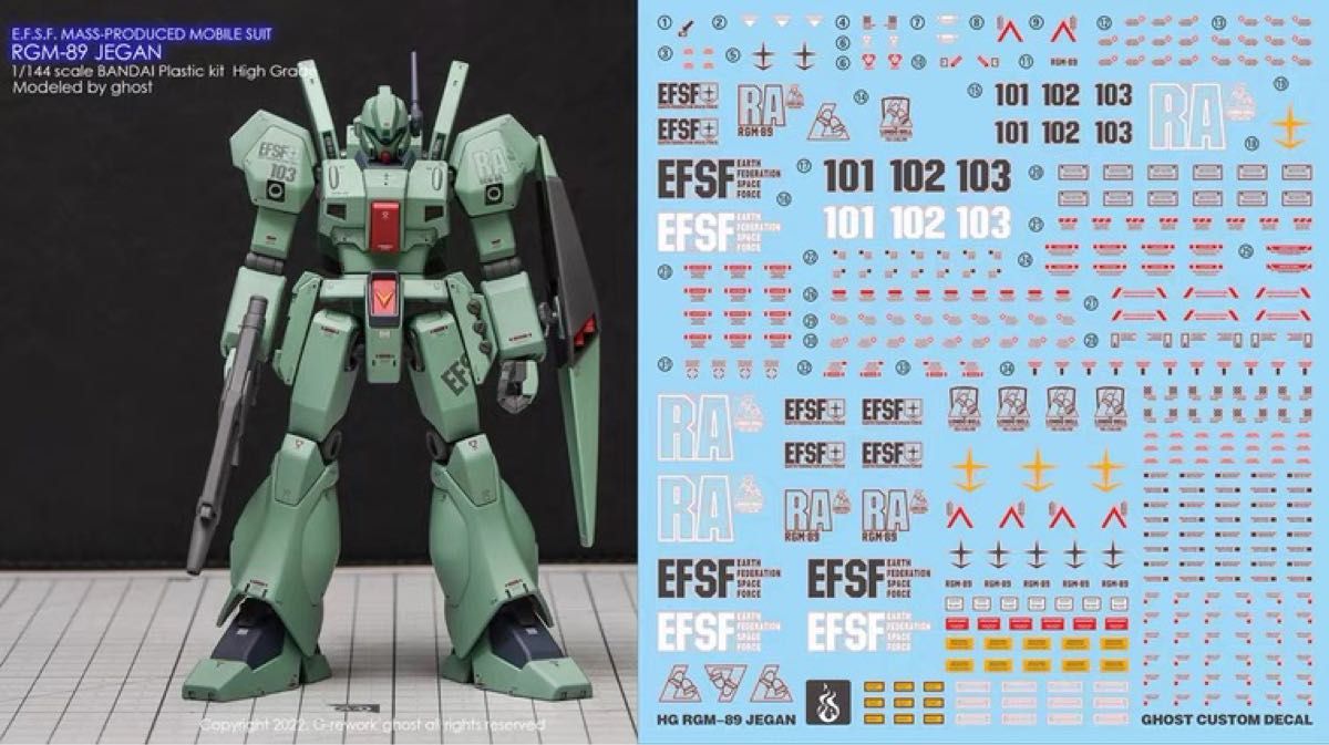 HGUC ジェガン用水転写式デカール 炎社製 ガンダム ガンプラ