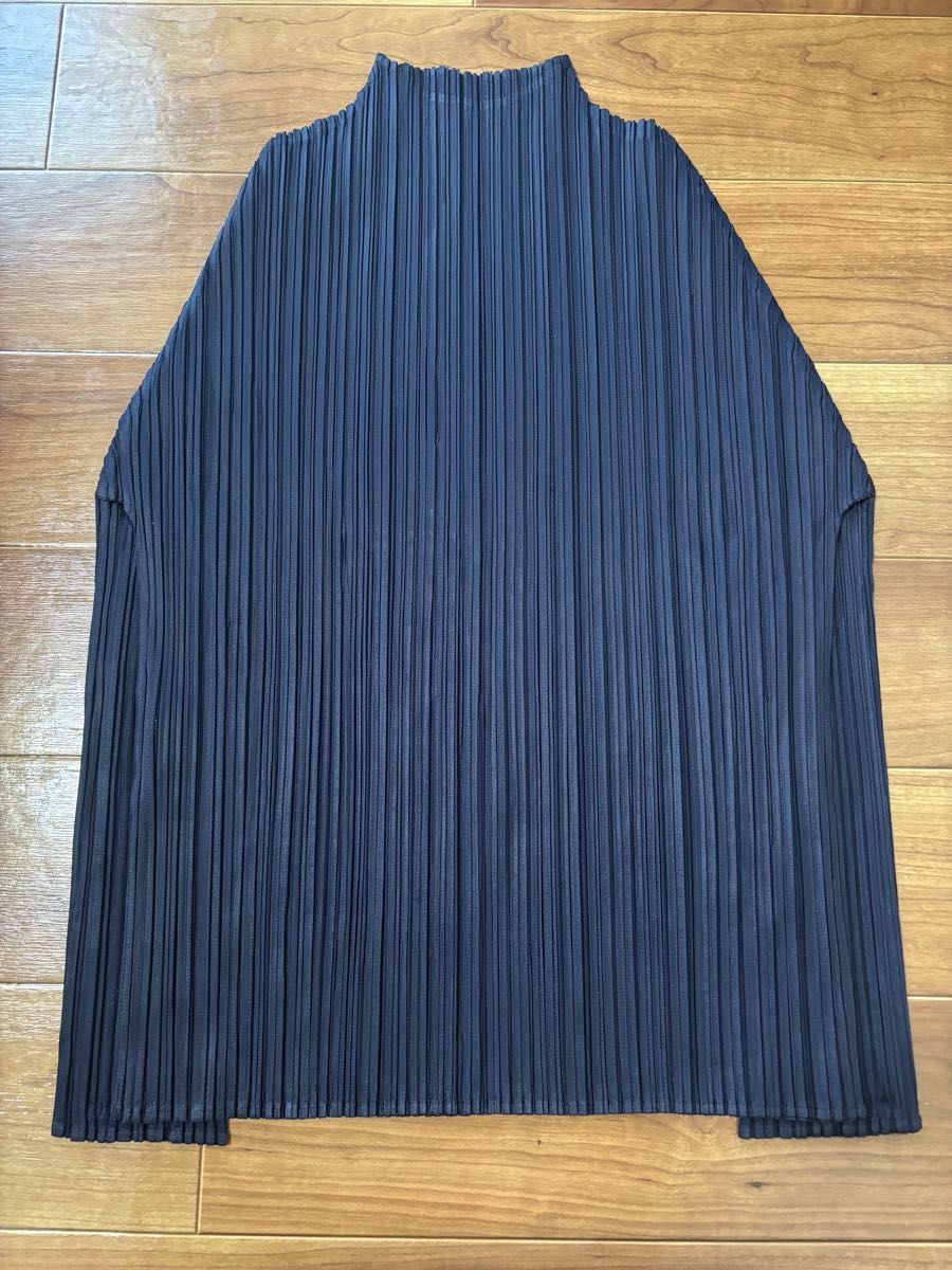 ISSEY MIYAKE プリーツプリーズ トップス ネイビー サイズ3｜Yahoo