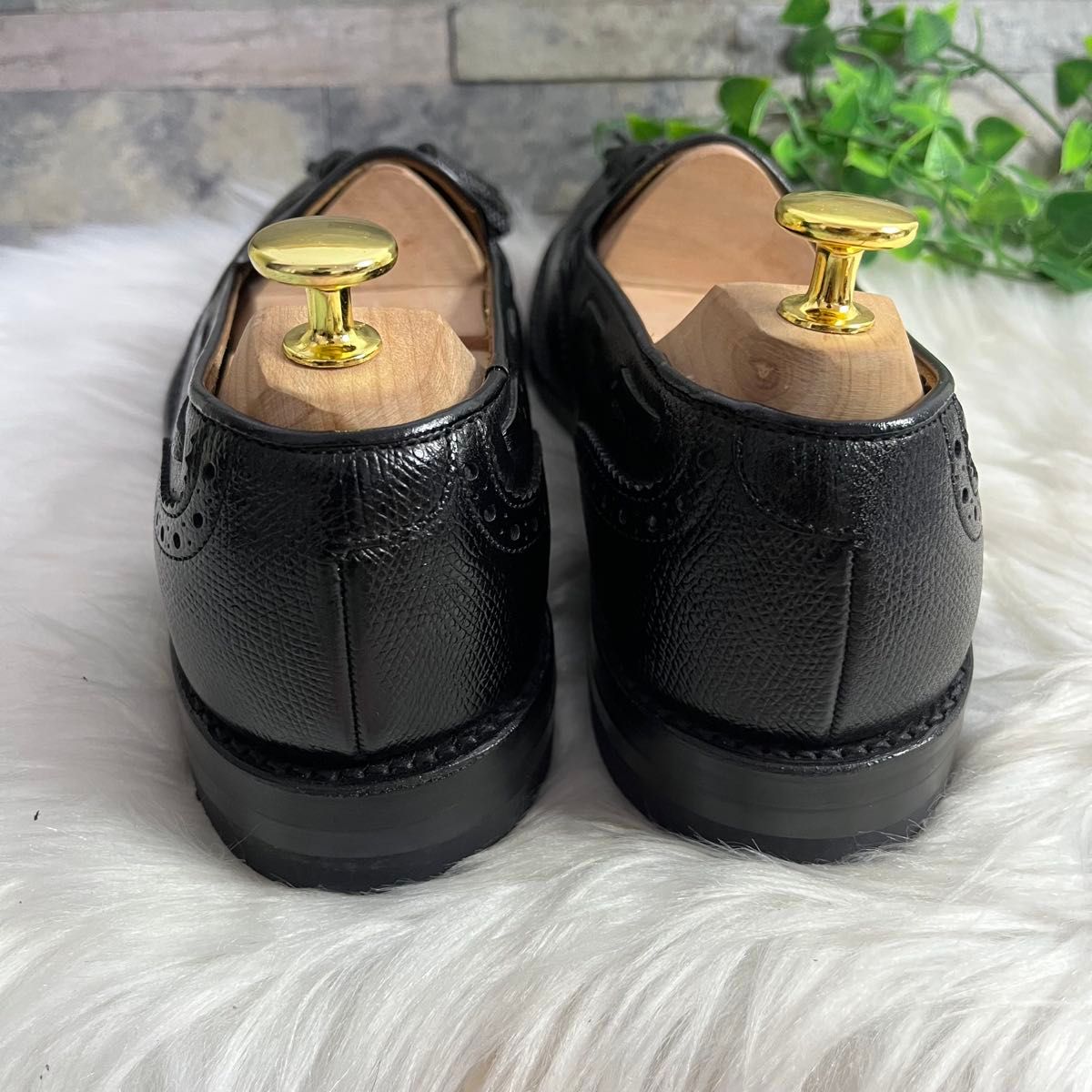 超美品 リーガル タッセルローファー ブラック シボ革 ウイングチップ