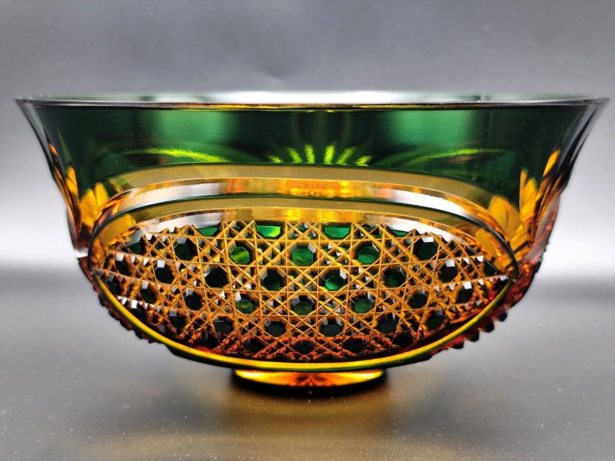 超希少 未使用美品 黒木国昭 綾切子 大鉢（切子 江戸切子 薩摩切子