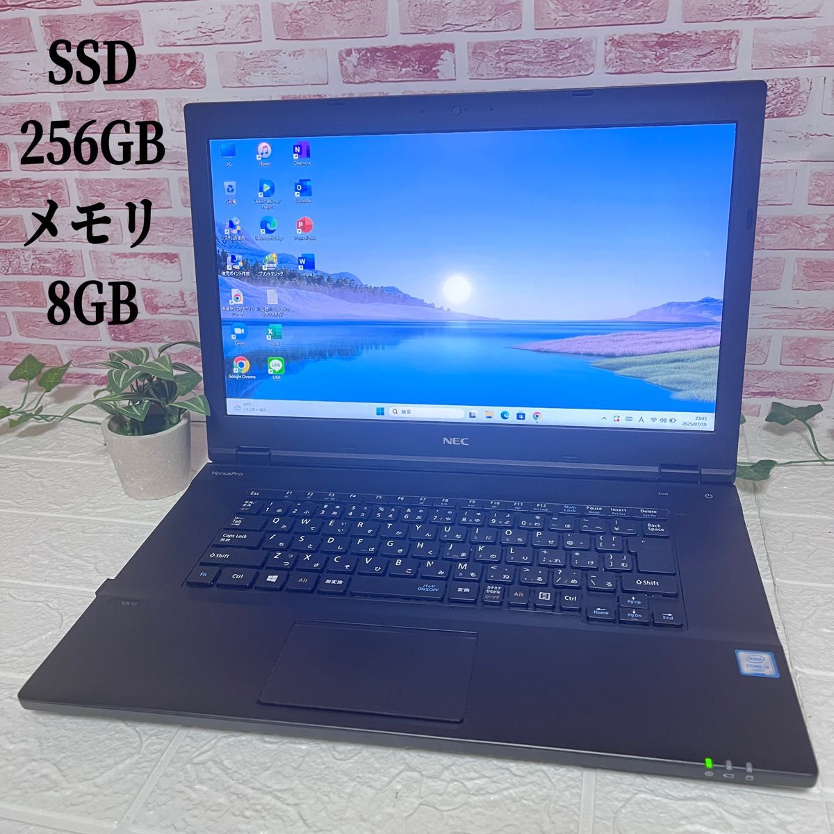中古NECパソコンSSD256GB メモリ8GB VK23LA-Y Win11 Office認証済 DVD