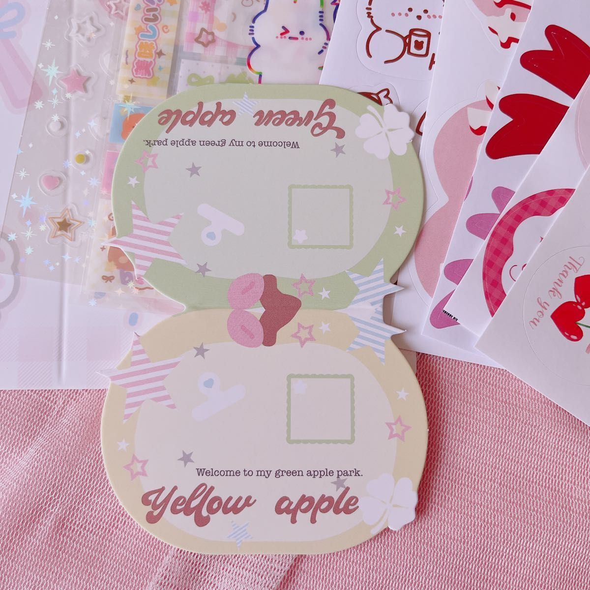 大人気 -かわいい梱包材セット- 韓国風 お得 シール ヘッダー 台紙