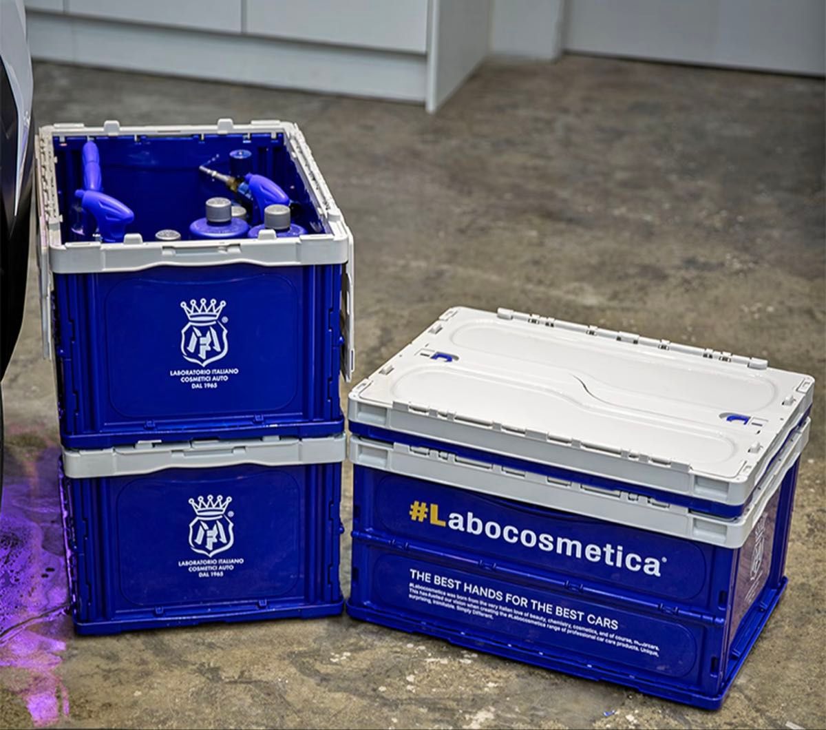 ラボコスメティカ】ロゴ入り収納コンテナ 折りたたみ式ツールボックス