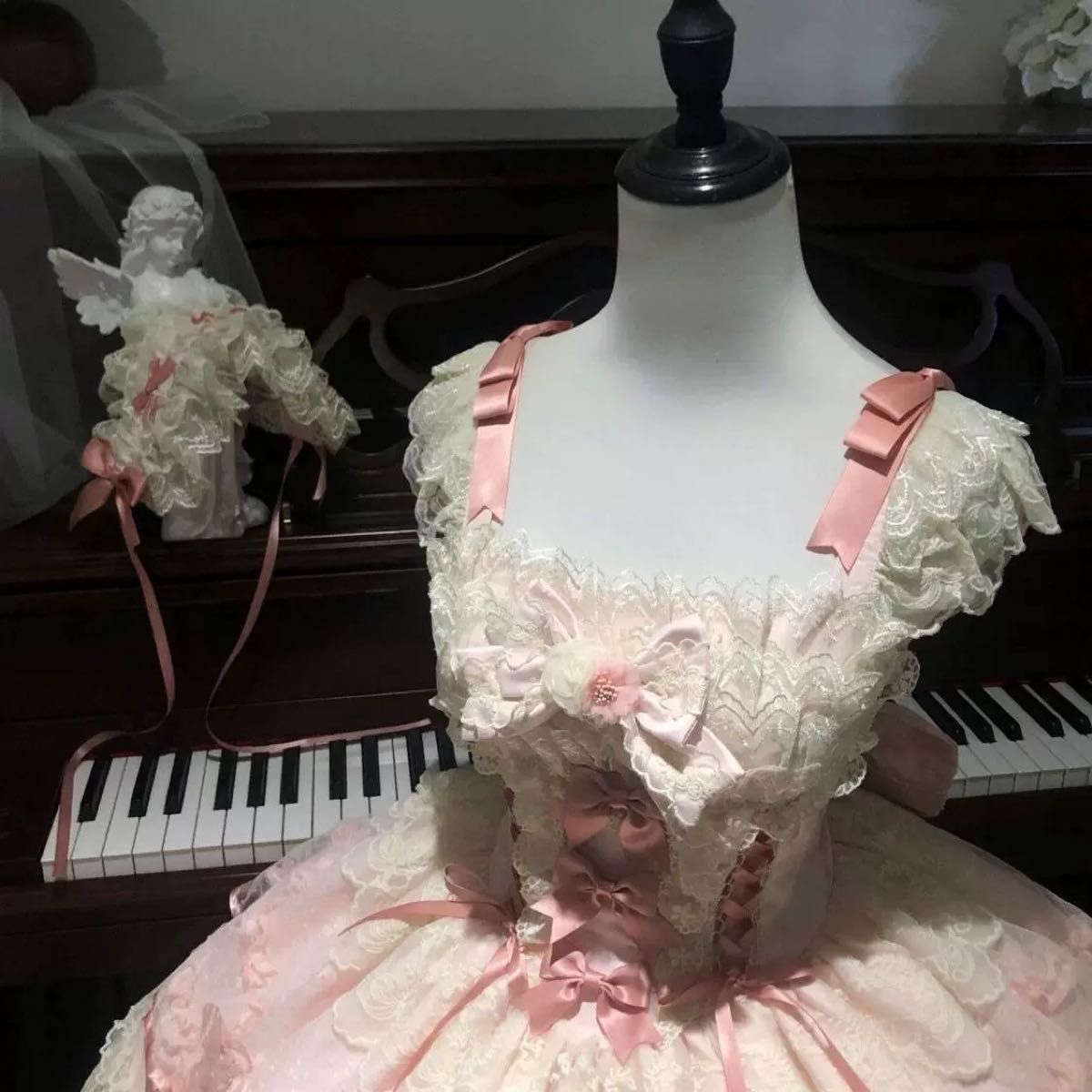 ロリータドレス ピンク系 ワンピース パニエ付き｜Yahoo!フリマ（旧