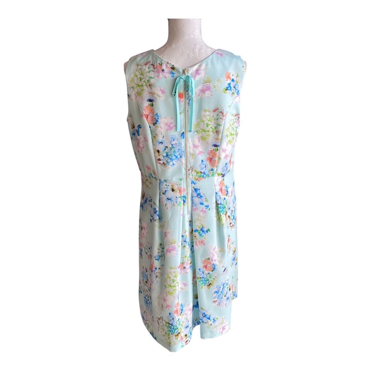 Rose Tiara ローズティアラ 花柄 ワンピース 水色 大きいサイズ 42