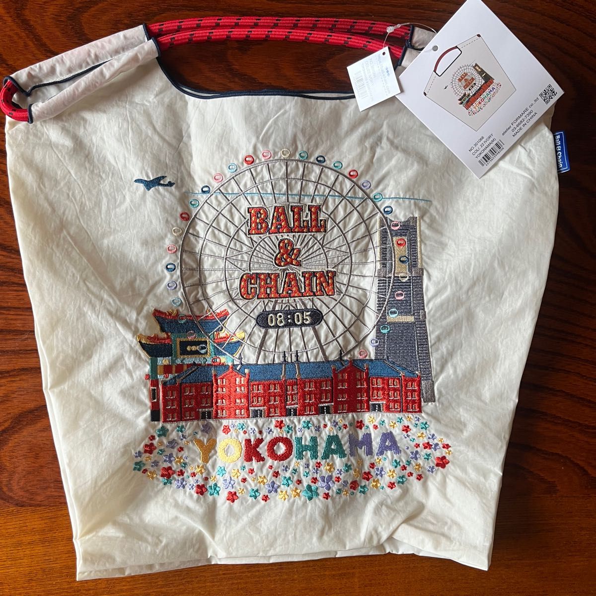 ボールアンドチェーン エコバッグ 横浜赤レンガ倉庫 限定 M アイボリー
