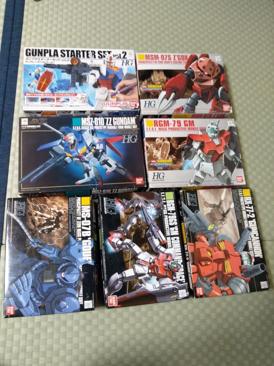 ガンプラ組立済7点セット箱説付 HG ZZガンダム/ガンダムG30th HGUC