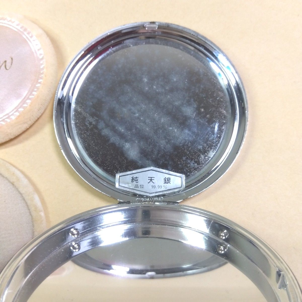 昭和レトロ 純天銀 彫刻 コンパクトミラー｜Yahoo!フリマ（旧PayPay
