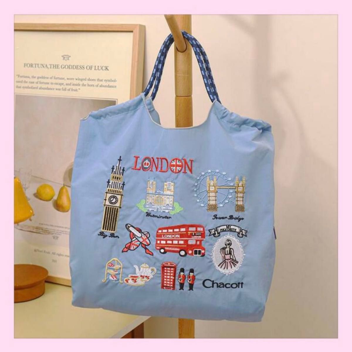 新品 ボールアンドチェーン 刺繍 トートバッグ エコバッグ チャコット