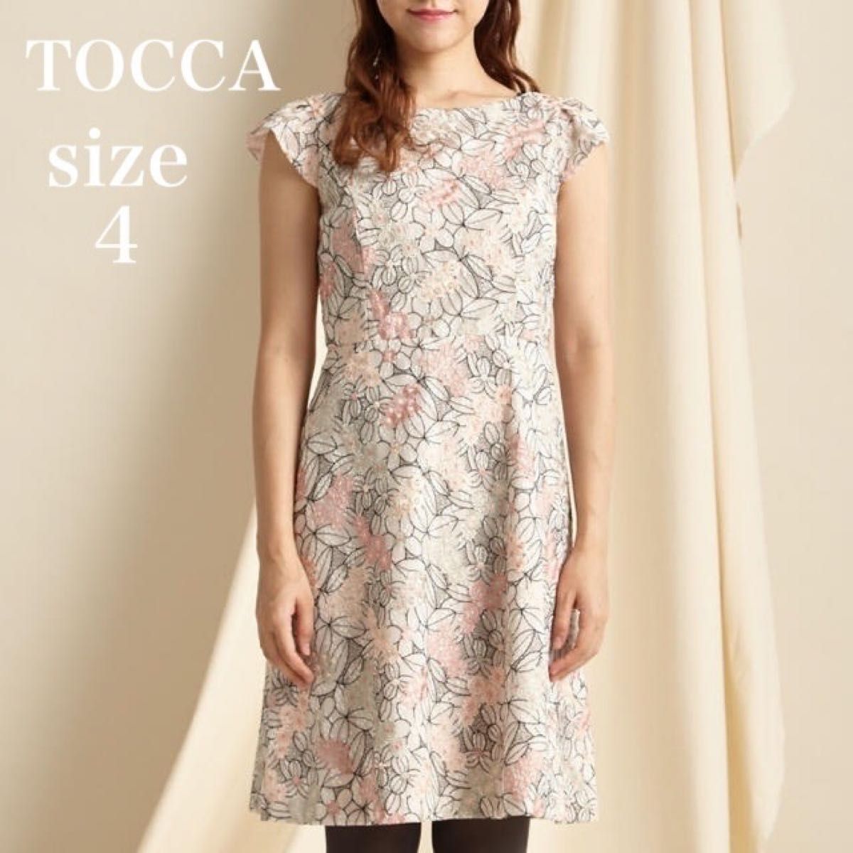 TOCCA トッカ レースガーデンワンピース フラワー刺繍レース サイズ4
