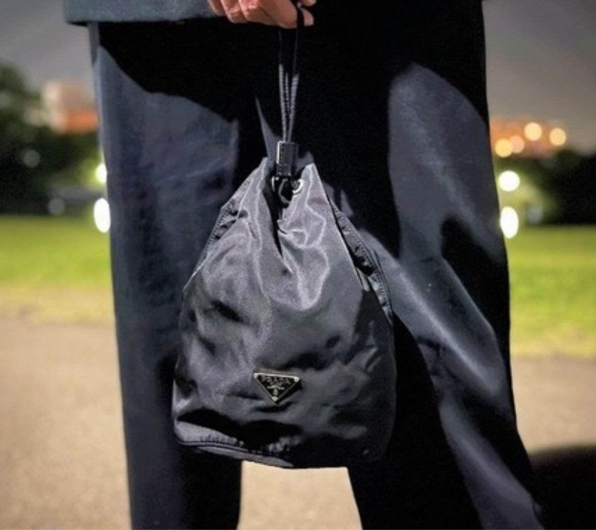 90's 美品 希少 PRADA プラダ ナイロン 巾着ポーチ 巾着バッグ ミニ
