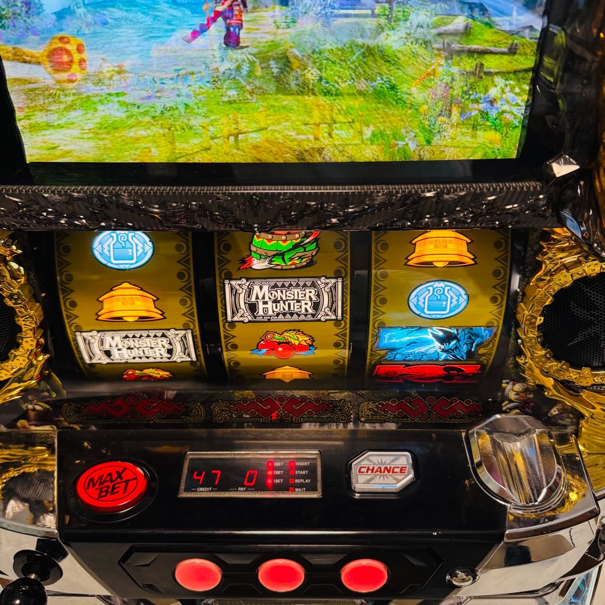 送料無料 パチスロ モンスターハンター月下雷鳴 コイン不要機 無段階