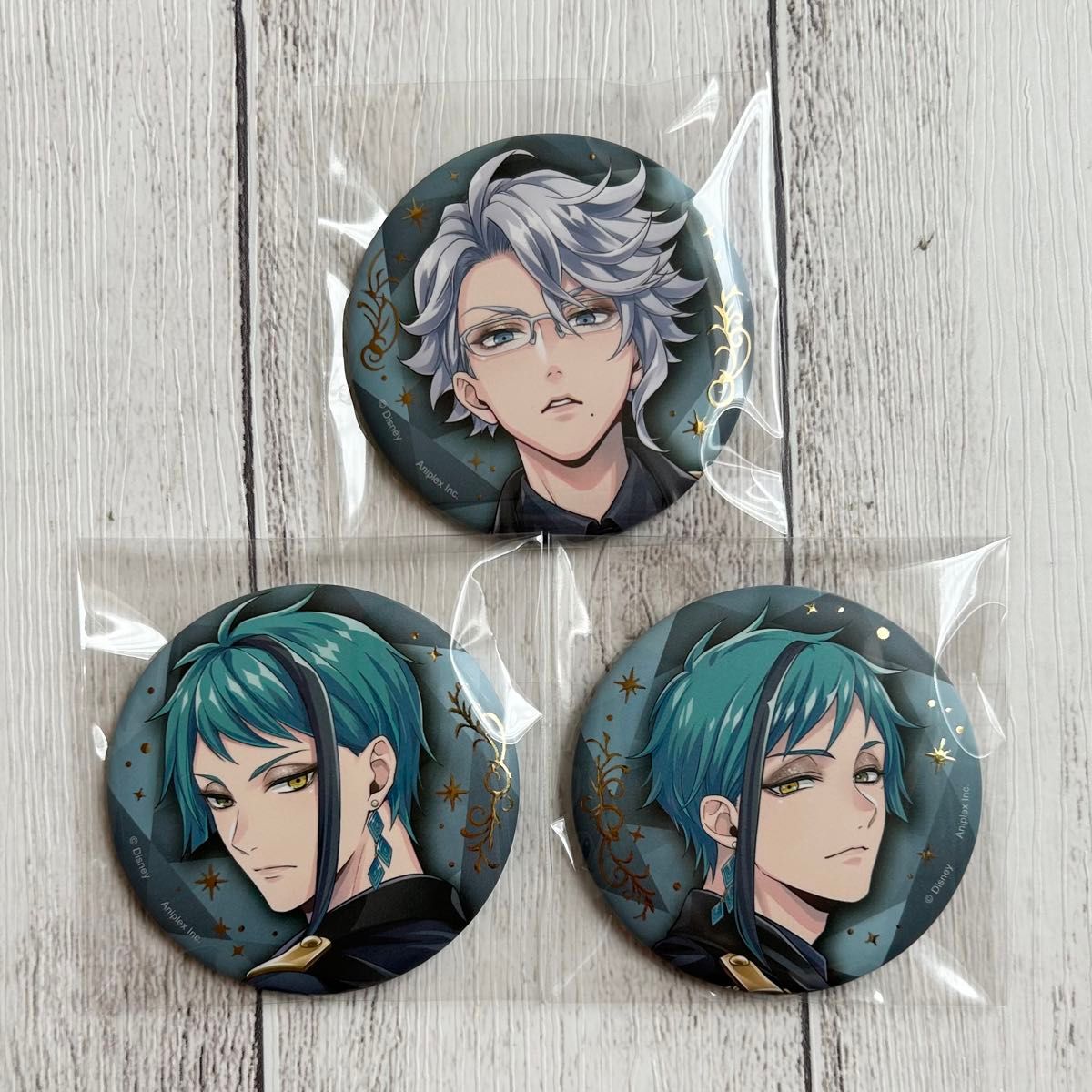 ツイステ アズール ジェイド フロイド 缶バッジ ブレイジングジュエル