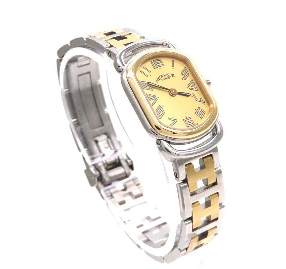 ラリー】HERMES 'エルメス 時計' RA1 220 ゴールド コンビモデル 極美