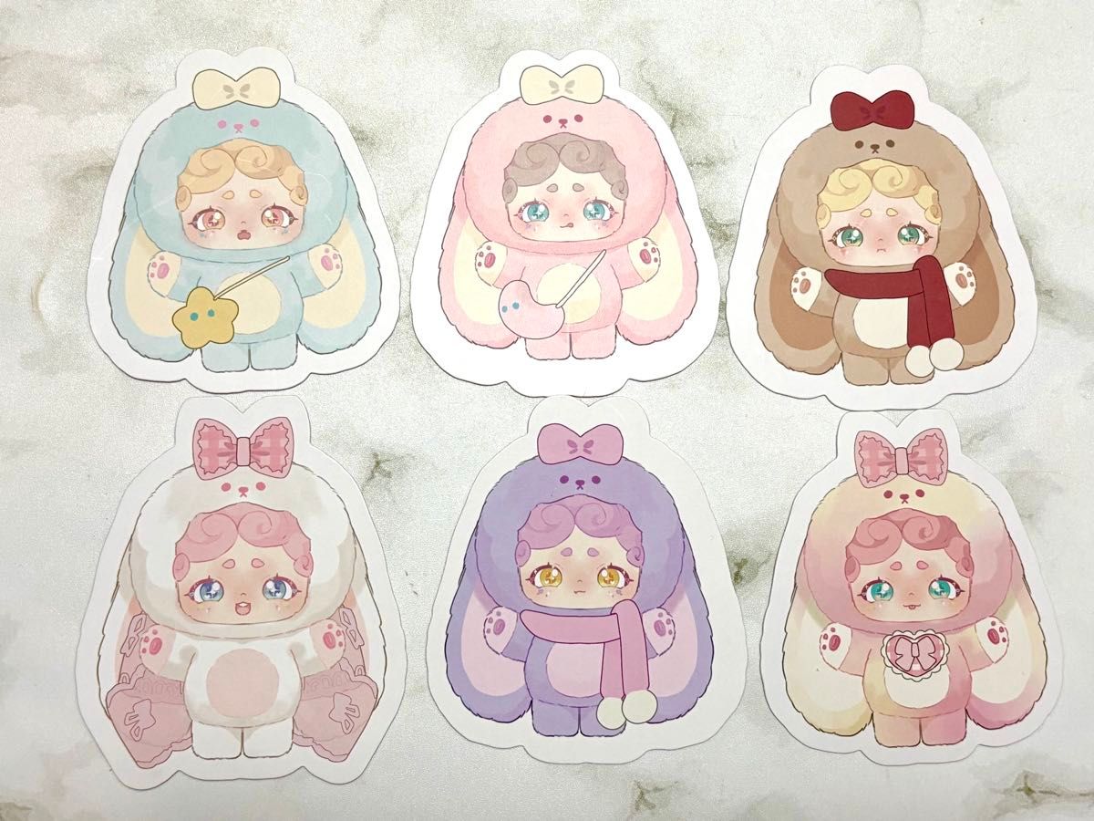 最終値下げ luckydeernai 晩安小兎 おやすみうさぎ 6体フルセット レア